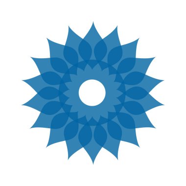 Açık mavi soyut geometrik çiçek logosu şablonu