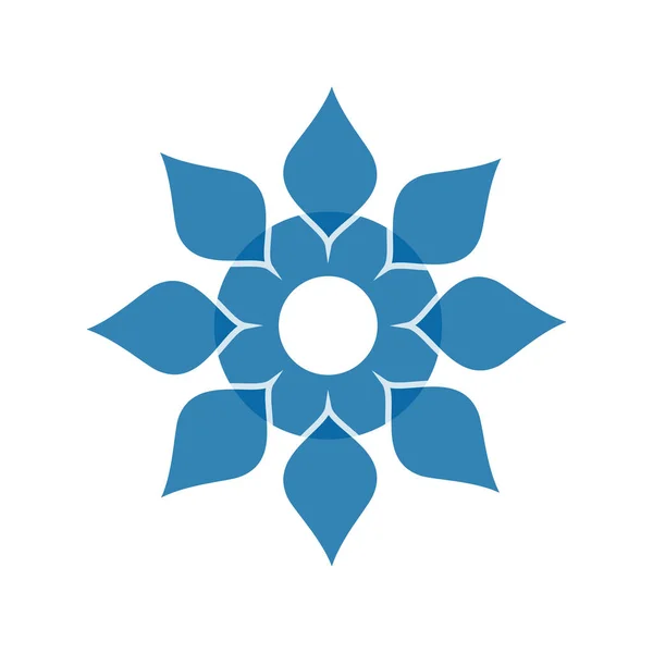 Luz azul abstrato geométrico flor logotipo modelo — Fotografia de Stock