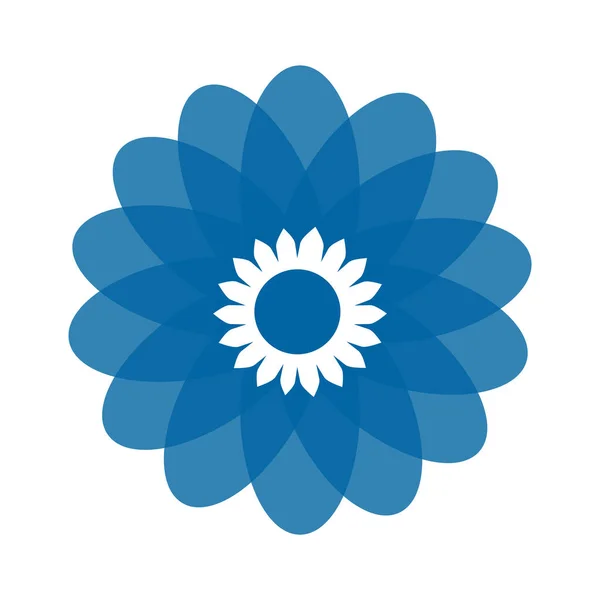 Light blue abstract geometric flower logo template