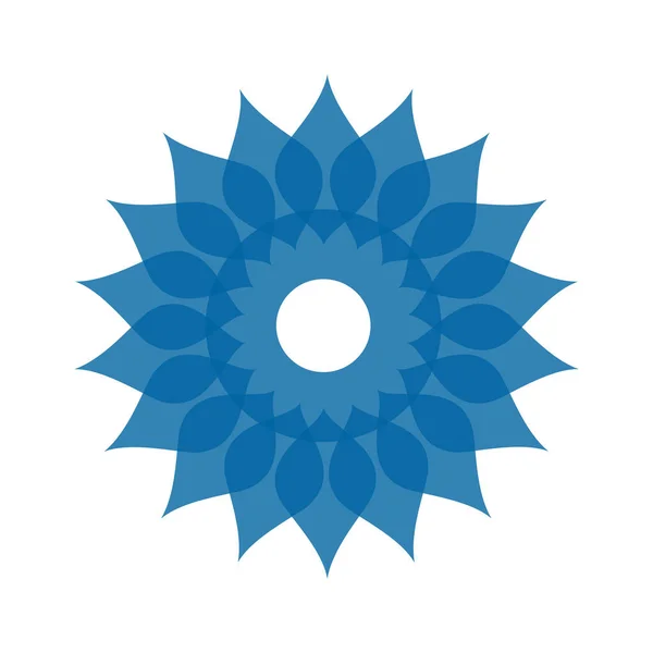 Jasnoniebieski abstrakcyjny geometryczny wzór logo kwiat — Zdjęcie stockowe