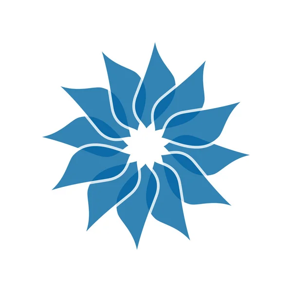 Jasnoniebieski abstrakcyjny geometryczny wzór logo kwiat — Zdjęcie stockowe