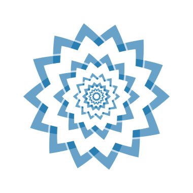 Açık mavi soyut geometrik çiçek logosu şablonu