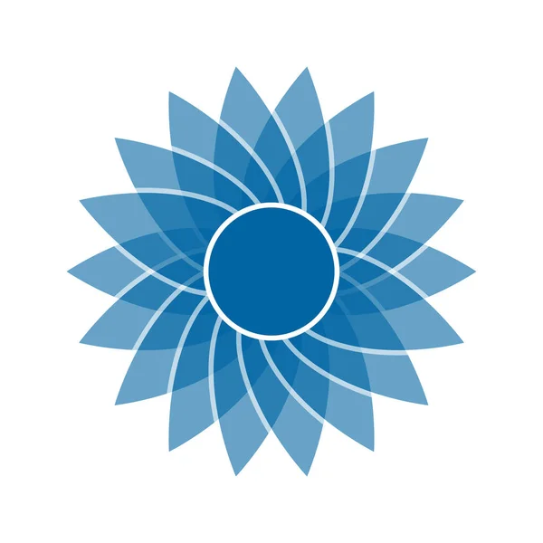Plantilla de logotipo de flor geométrica abstracta azul claro — Foto de Stock