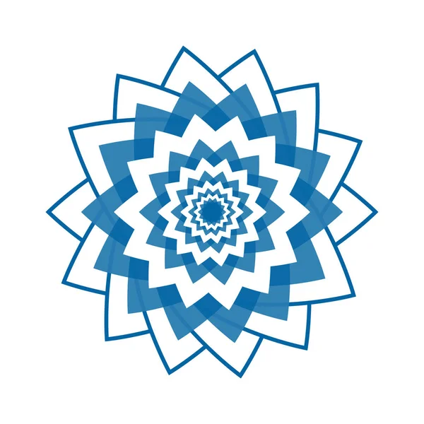 Luz azul abstrato geométrico flor logotipo modelo — Fotografia de Stock