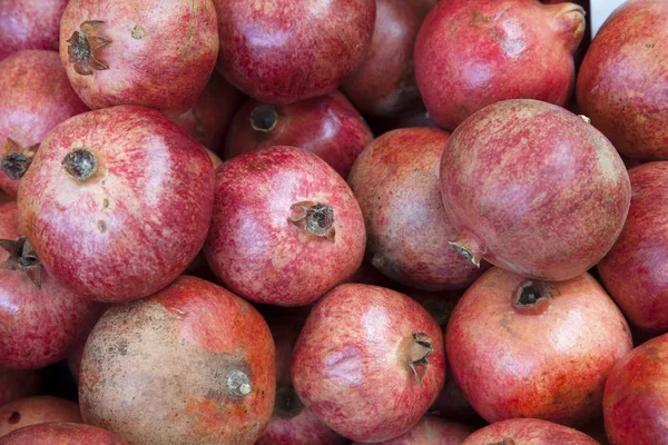 Ovanifrån Moget Granatäpple Ekologisk Frukt Skörda Begreppet Hälsosam Mat — Stockfoto