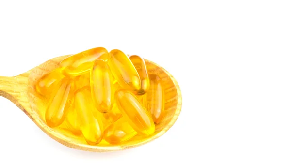 Teljes kanál zsírsavak, omega-3 kapszula elszigetelt fehér background. — Stock Fotó