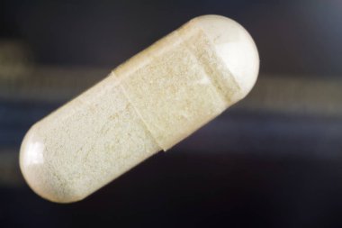 Glucosamine kapsül, gıda ek hapları, üstten görünüm, görüntüyü.