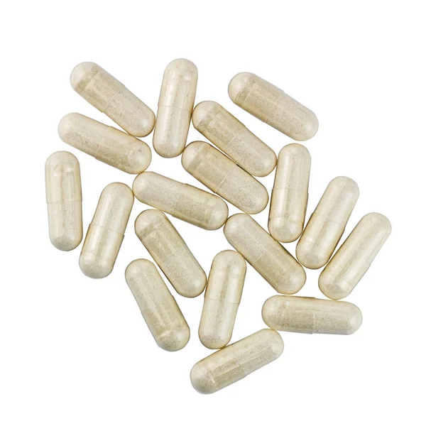 Capsules Glucosamine Chondroïtine Pilules Supplément Sain Isolé Sur Fond Blanc — Photo