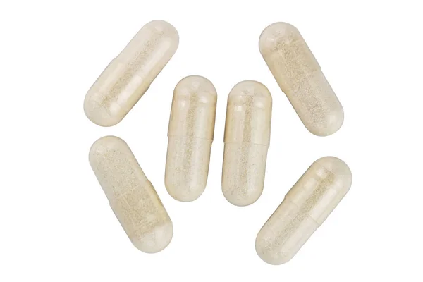 Capsules Glucosamine Chondroïtine Pilules Supplément Sain Isolé Sur Fond Blanc — Photo