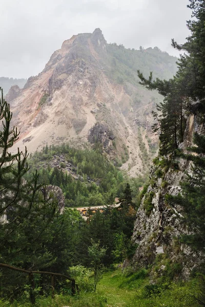 Paesaggio Montano Paesaggio Naturale Selvaggio Roccia Foresta Vicino Alla Gola — Foto Stock