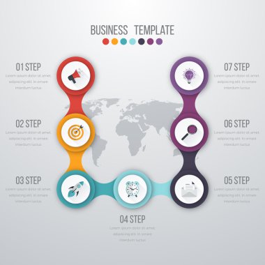 Vektör çizim infographics yedi seçenekleri