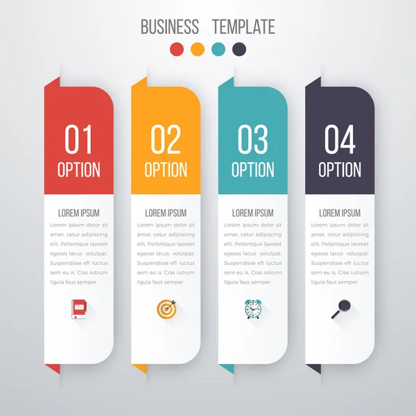 Illustration vectorielle infographie quatre options — Image vectorielle