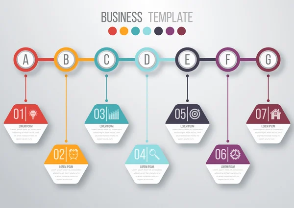 Modèle d'infographie chronologique — Image vectorielle