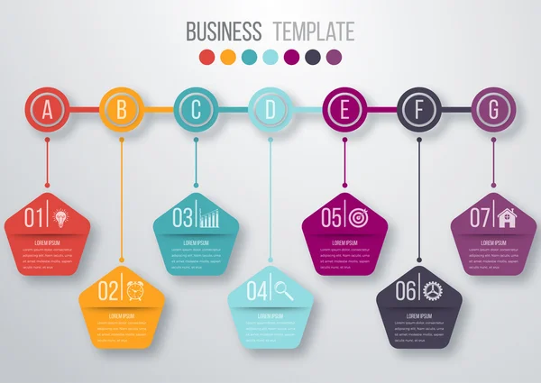 Modelo de infográficos de linha do tempo — Vetor de Stock