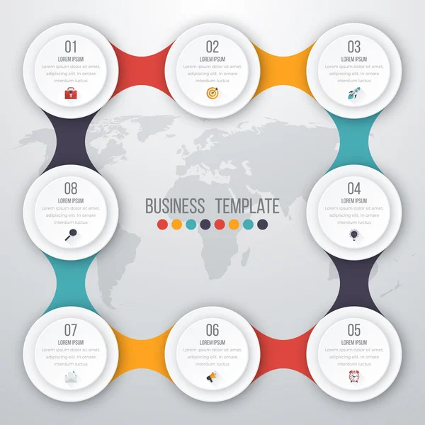 벡터 일러스트 레이 션 infographics 8 옵션 — 스톡 벡터