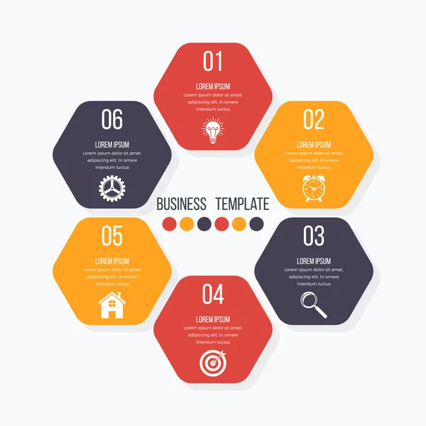 벡터 일러스트 레이 션 infographics 6 옵션. — 스톡 벡터