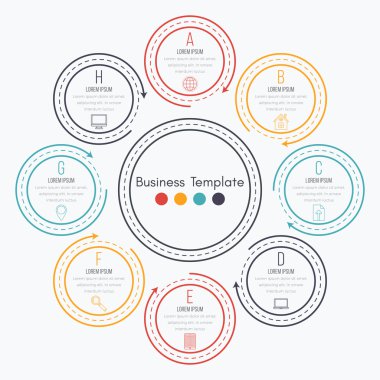 İnce çizgi Infographic öğesi