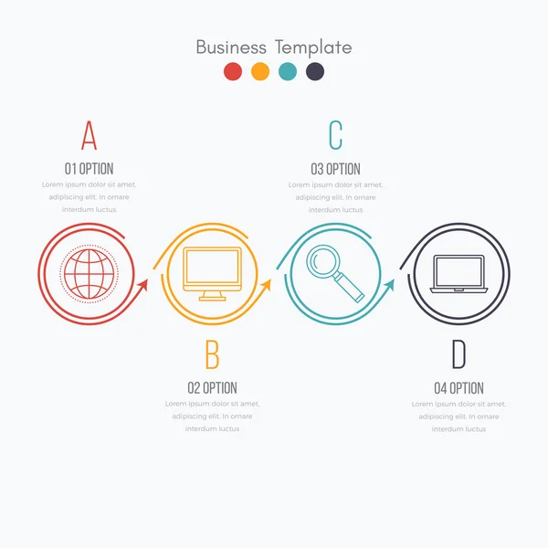 Elemento infografico a linea sottile — Vettoriale Stock