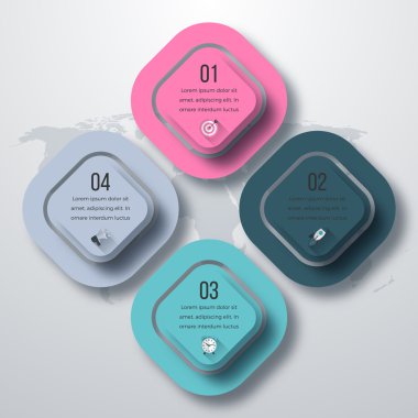 Dört kare infographics vektör çizim