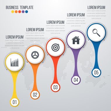 Vektör çizim Infographic beş seçenekleri