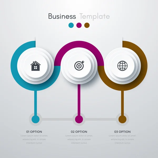 Infografías tres opciones — Archivo Imágenes Vectoriales