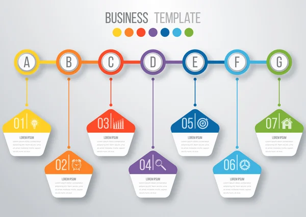 Modelo de infográficos de linha do tempo — Vetor de Stock