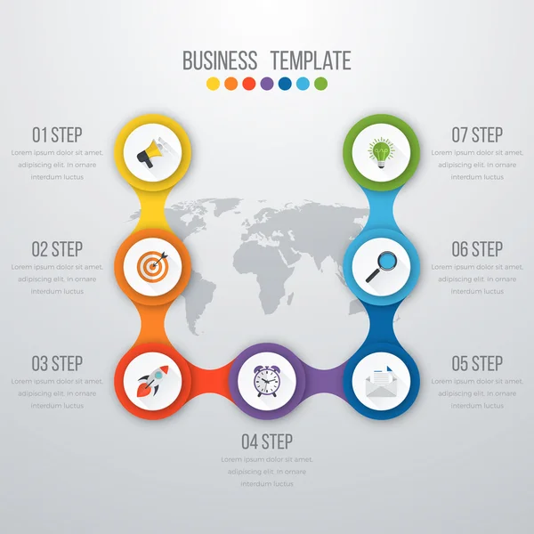 Illustrazione vettoriale infografica sette opzioni — Vettoriale Stock