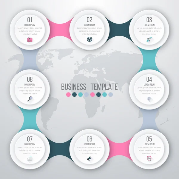 Vektor Illustration Infografik acht Optionen — Stockvektor