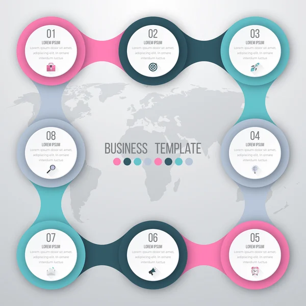 Vektor Illustration Infografik acht Optionen — Stockvektor