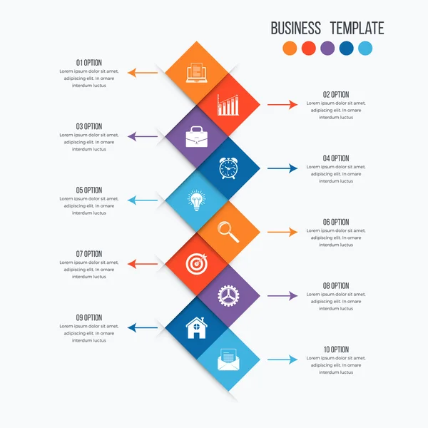 Vektor-Infografik-Design 10 Optionen — Stockvektor