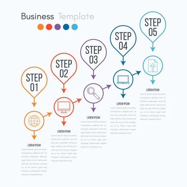 İnce çizgi Infographic öğesi — Stok Vektör