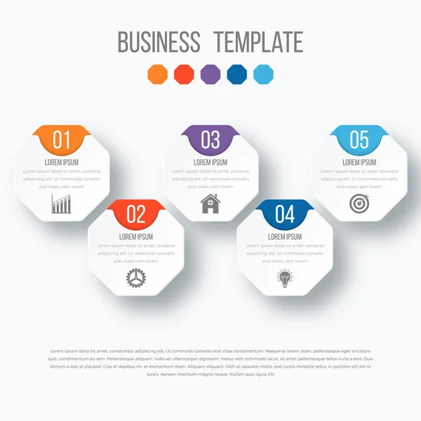 Illustration vectorielle infographie cinq options . — Image vectorielle