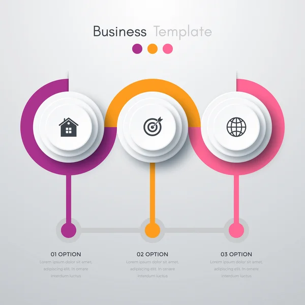 Infografías tres opciones — Vector de stock