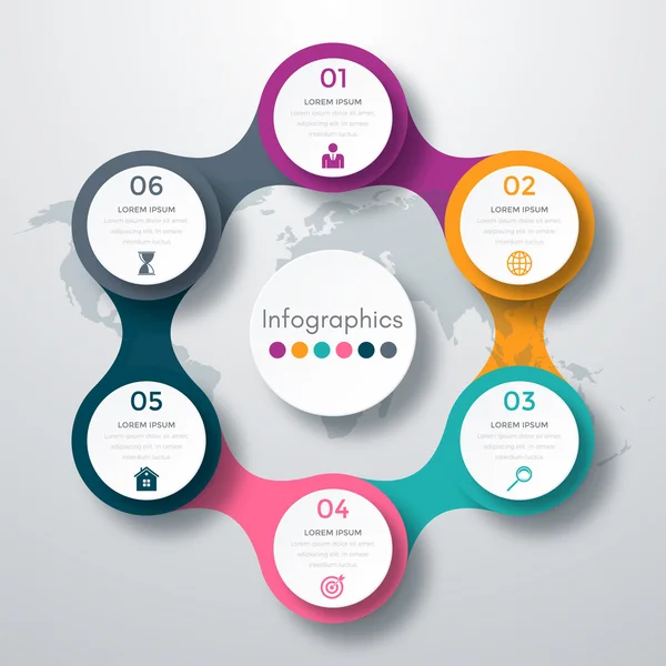 रंगीन के साथ इन्फोग्राफिक डिजाइन — स्टॉक वेक्टर