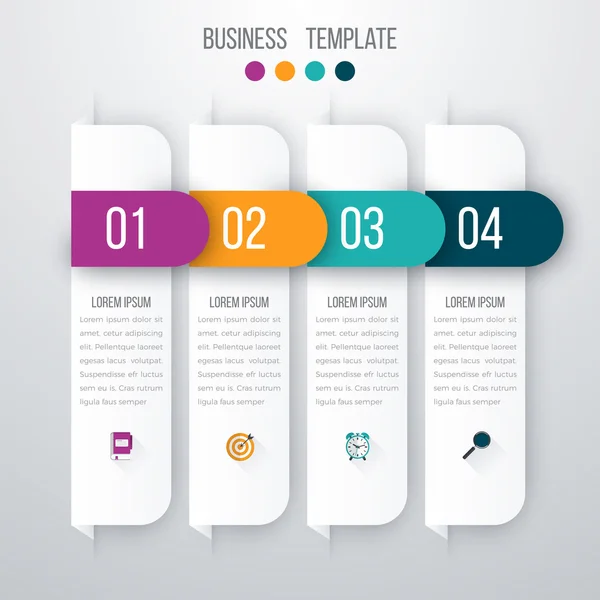 Illustration vectorielle infographie quatre options — Image vectorielle