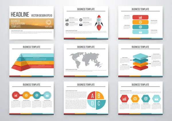 Set di elementi infografici — Vettoriale Stock