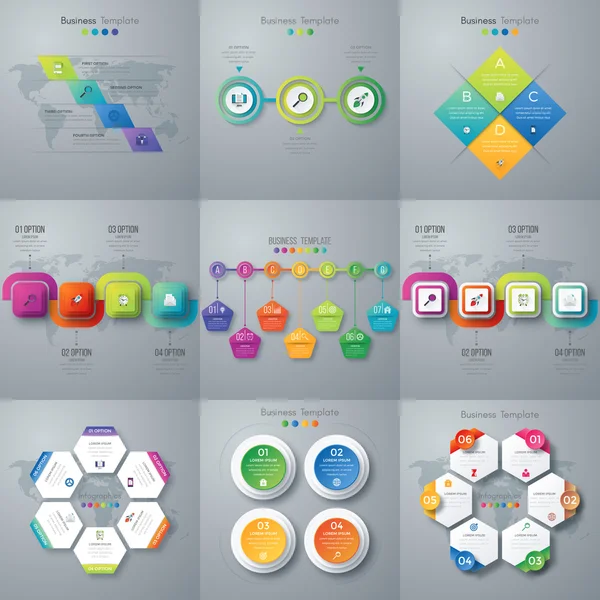 Set con infografías — Archivo Imágenes Vectoriales