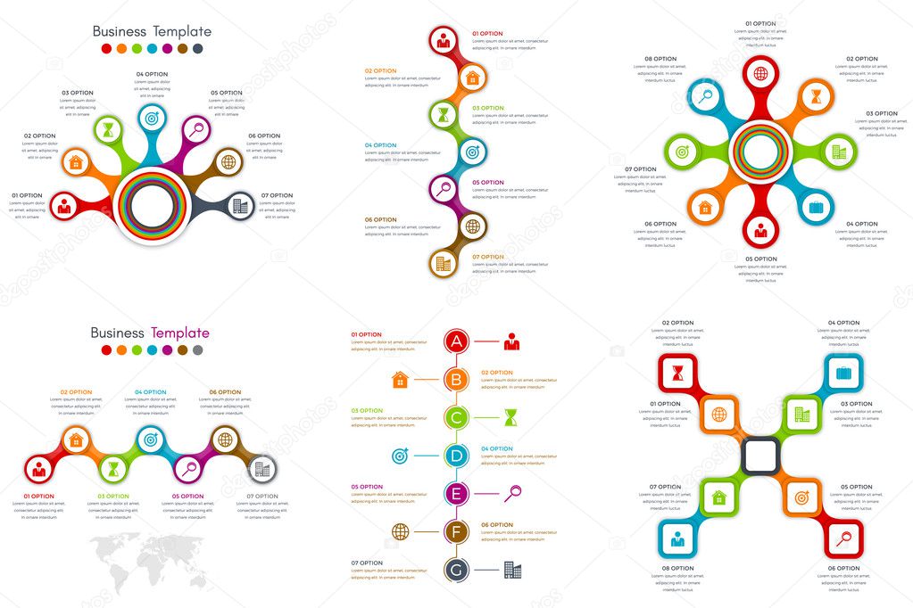 Set with infographics