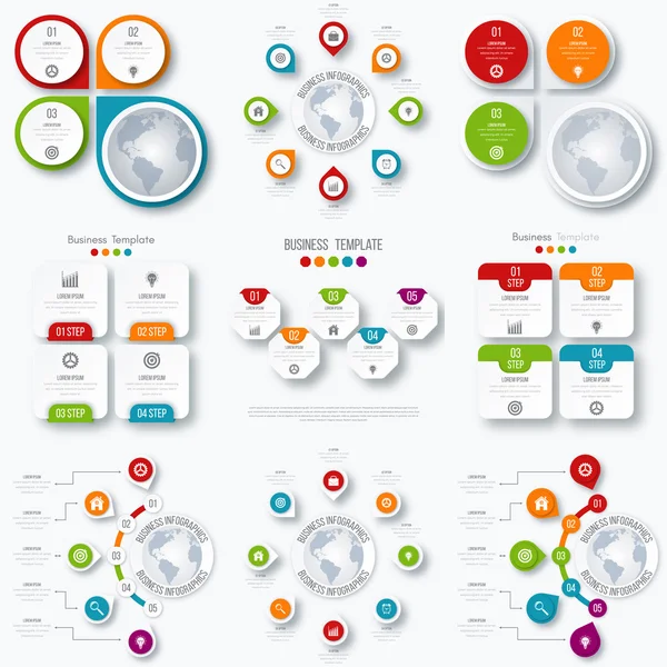 Conjunto com infográficos — Vetor de Stock