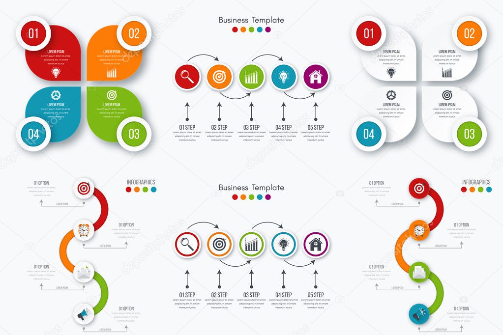 Set with infographics