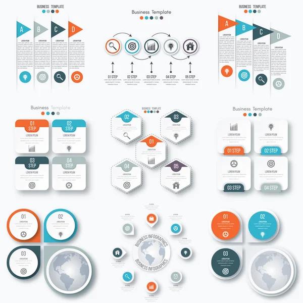 Set con infografías — Archivo Imágenes Vectoriales