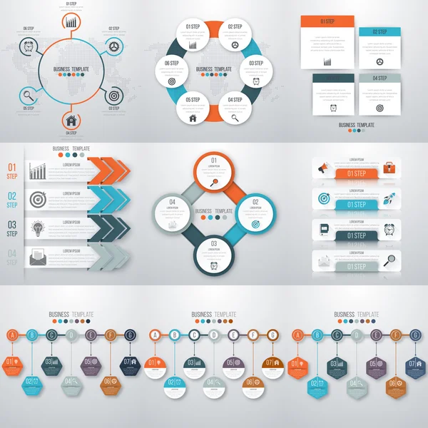 Conjunto com infográficos — Vetor de Stock