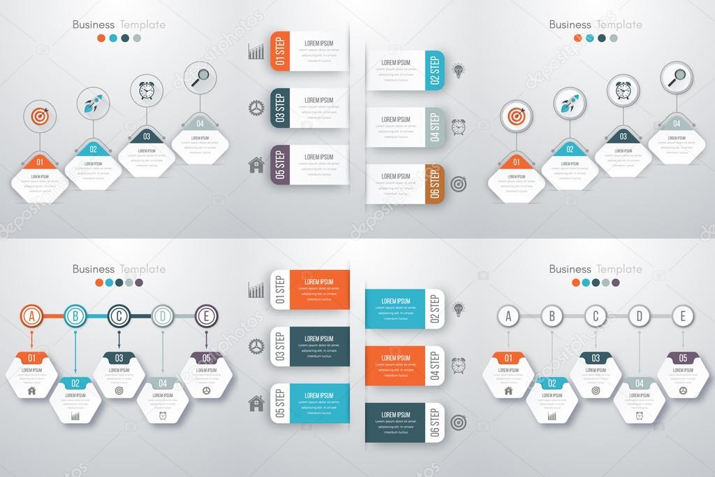 Set with infographics