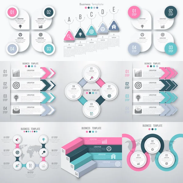 Conjunto com infográficos — Vetor de Stock