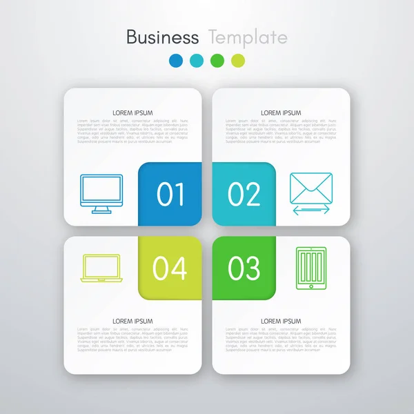 Infografías de ilustración vectorial cuatro opciones — Vector de stock