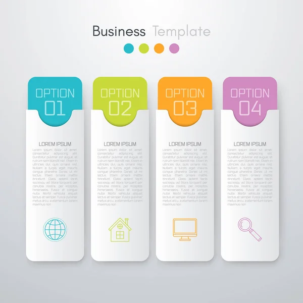 Illustration vectorielle infographie quatre options — Image vectorielle