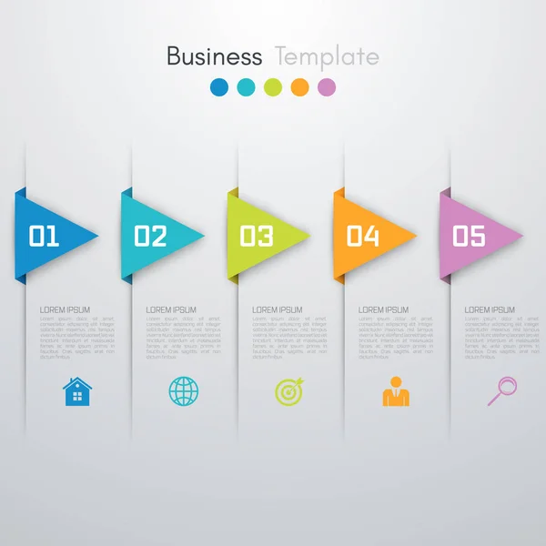 Illustration vectorielle infographie cinq options — Image vectorielle