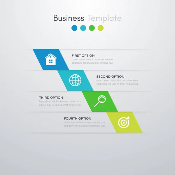 Infografías de ilustración vectorial cuatro opciones — Vector de stock