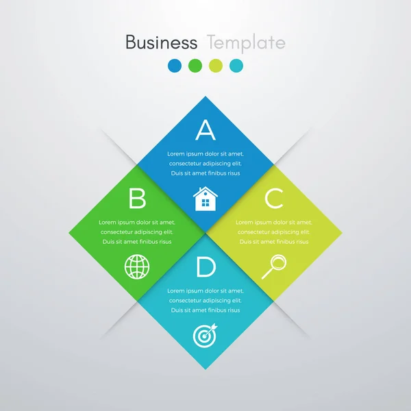 Illustrazione vettoriale infografica quattro opzioni — Vettoriale Stock