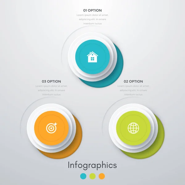 Vektor Illustration Infografik drei Optionen — Stockvektor